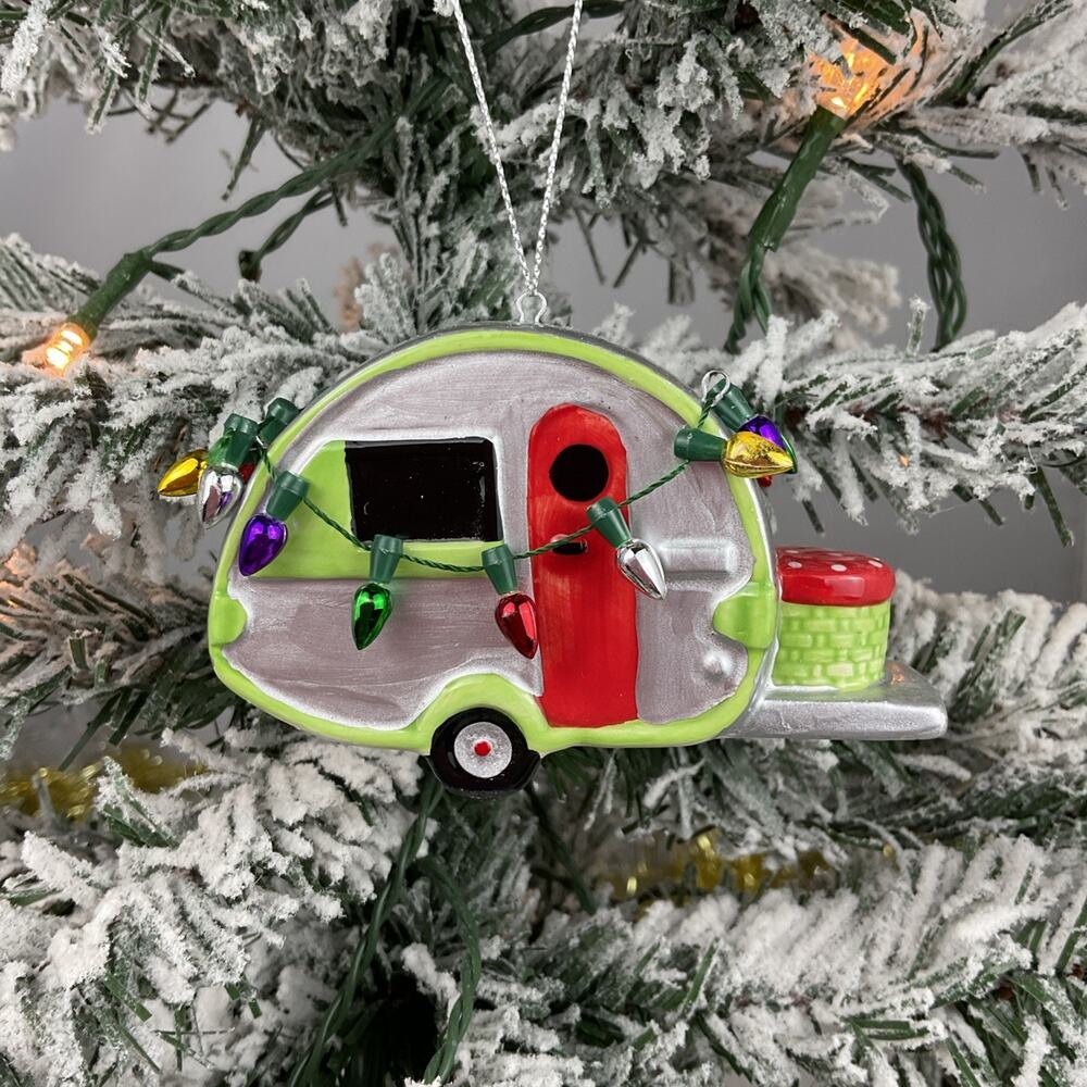 Christmas Ornament- Festive RV Trailer With Christmas Lights-Cape Shore